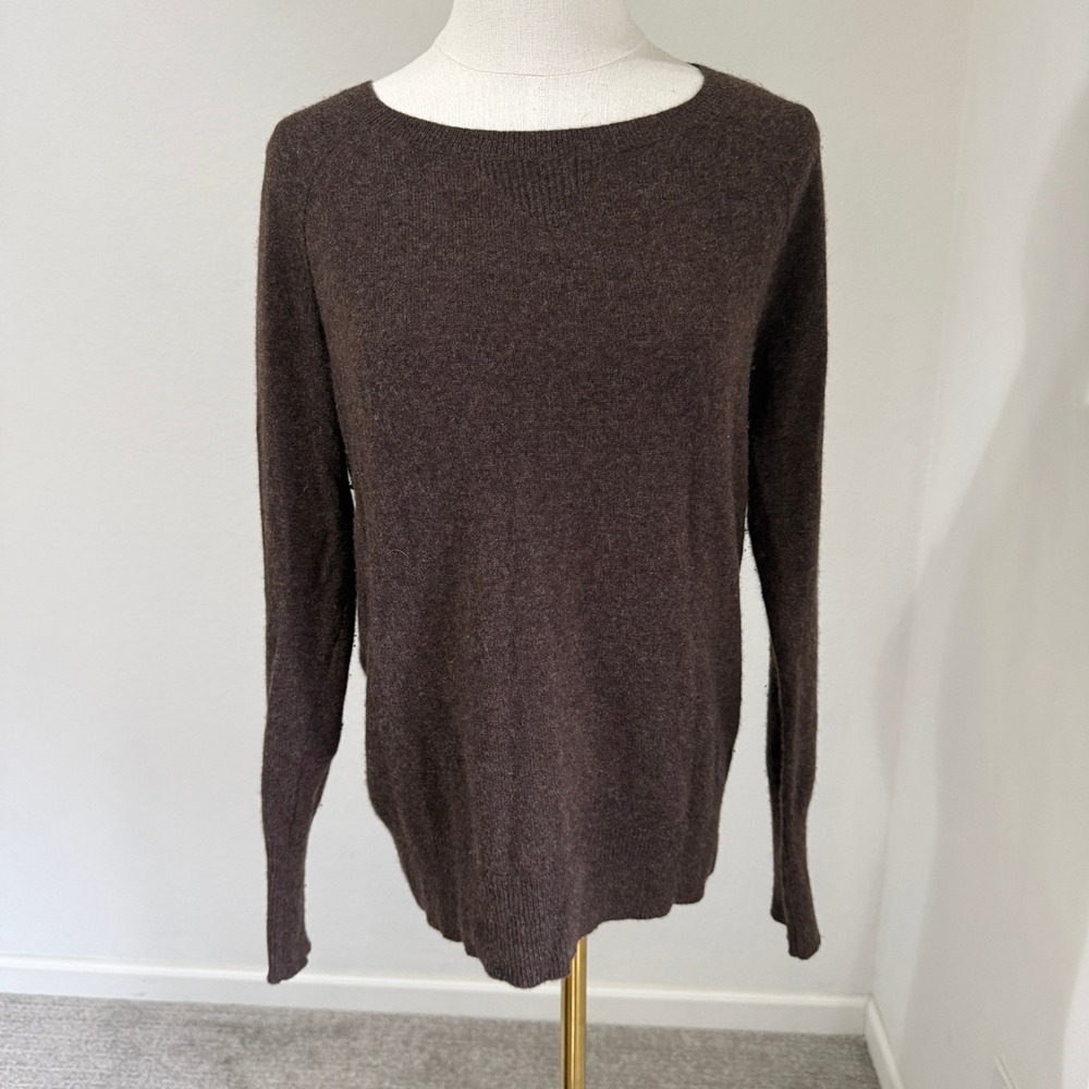 Halogen‎ 100% Cashmere Sweater Chocolate Brown Crew Neck Small Luxury Minimal